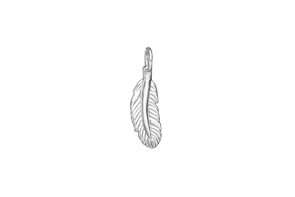 Pendant charm silver 925 feather