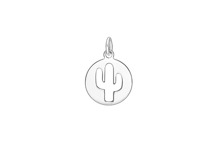 Colgante charm plata 925 cactus calado 