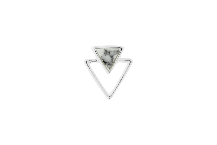 Colgante plata 925 triángulo howlite y ópalo 