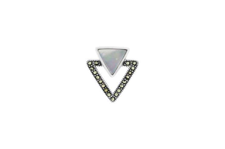 Colgante plata 925 triángulo marquesita & piedras 