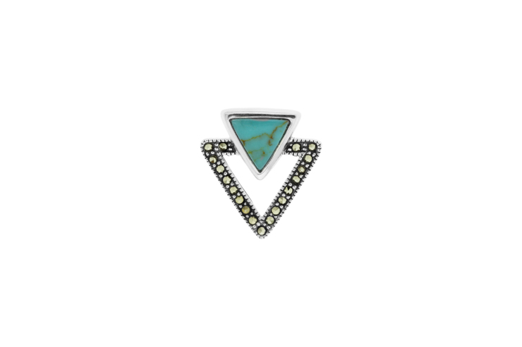 Colgante plata 925 triángulo marquesita & piedras 