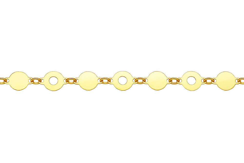 Cadena a metros plata 925 placa y donut