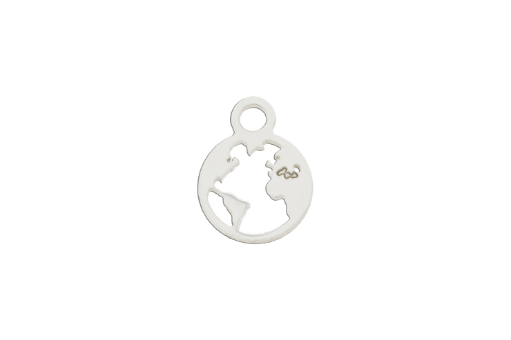 Silver 925 world pendant charm