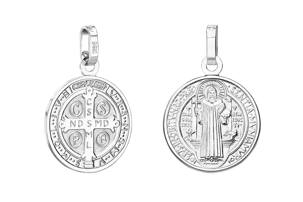 Colgante plata 925 medalla san benito