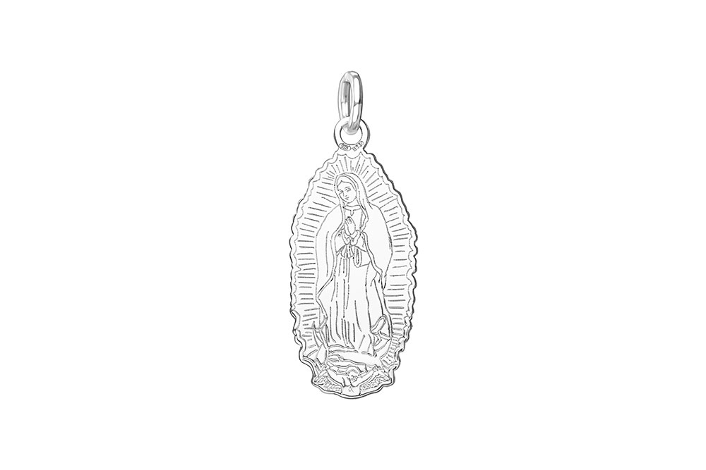 Placa plata 925 virgen de guadalupe ovalada