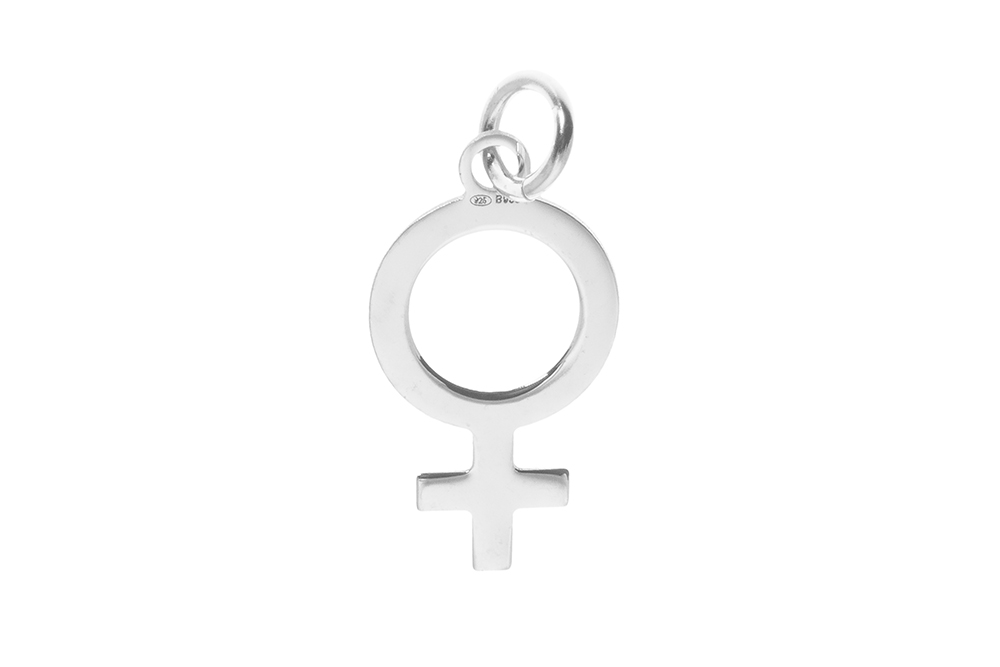 Pendant charm female sign silver 925