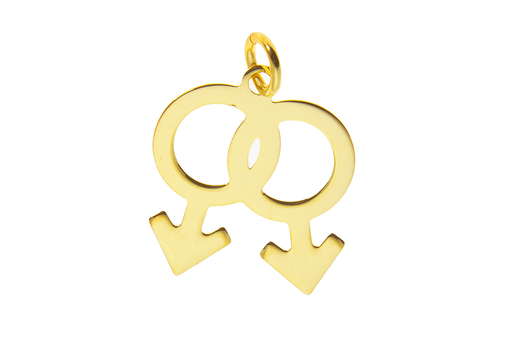 Colgante plata 925 doble símbolo masculino