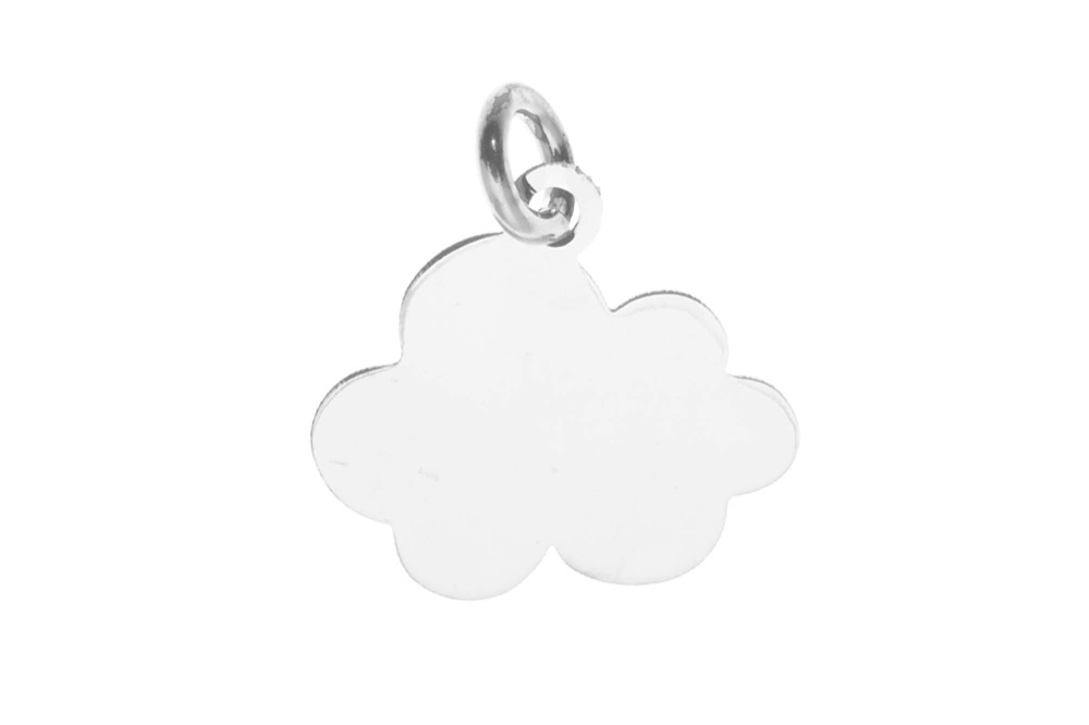 Colgante charm plata 925 placa nube