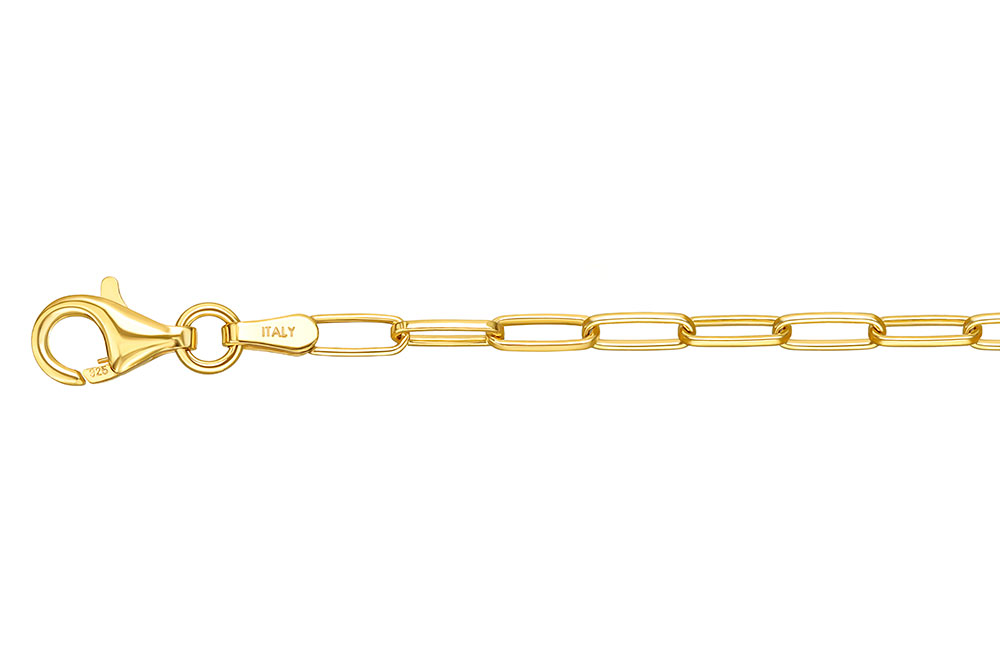 Cadena plata 925 rolo eslabón rectangular alargado