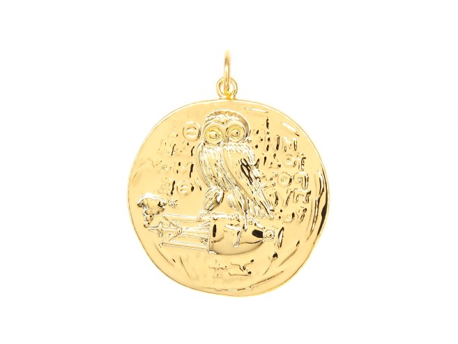 Colgante plata 925 medalla búho 