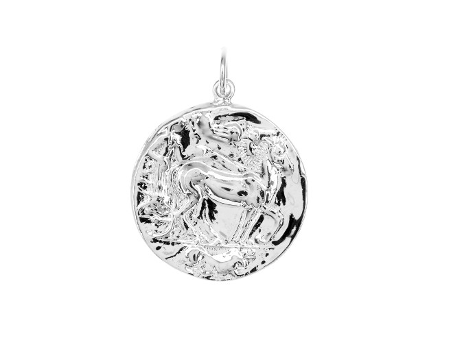 Colgante plata 925 medalla caballo 