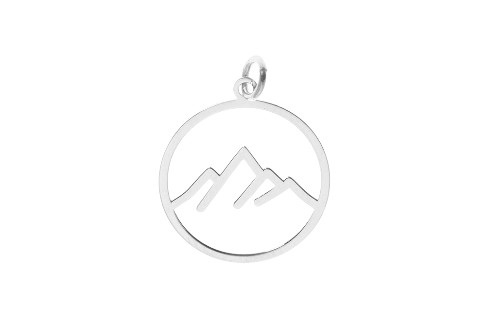 Pendant charm mountains silver 925