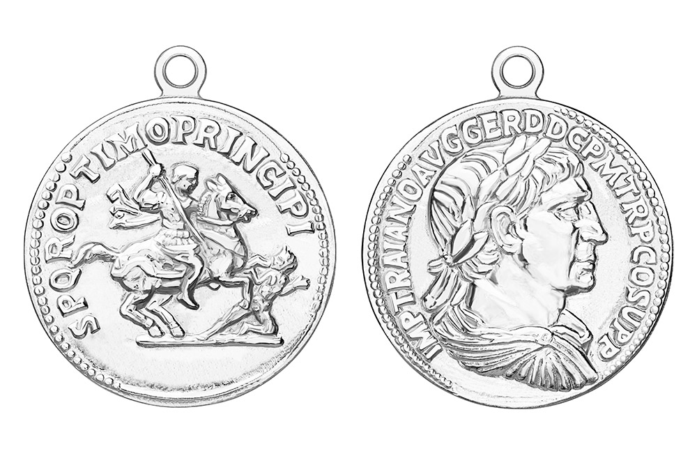 Colgante charm plata 925 moneda romana 