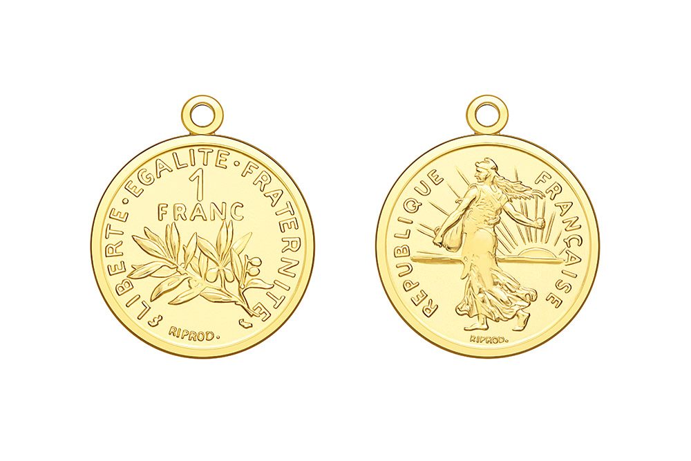 Silver 925 coin pendant charm