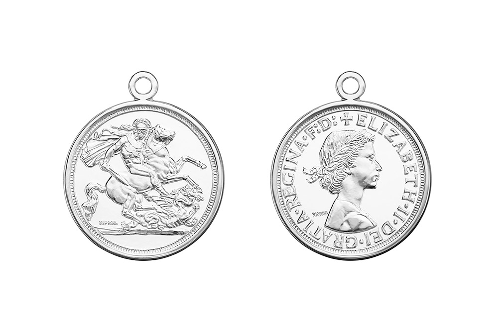 Silver 925 coin pendant charm