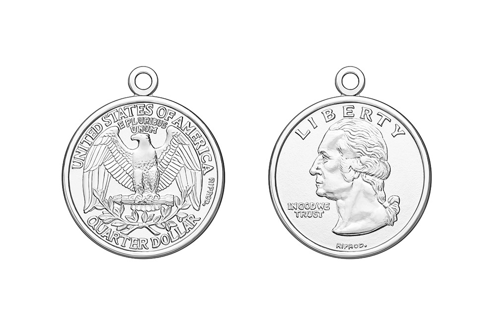 Colgante charm plata 925 dólar americano 