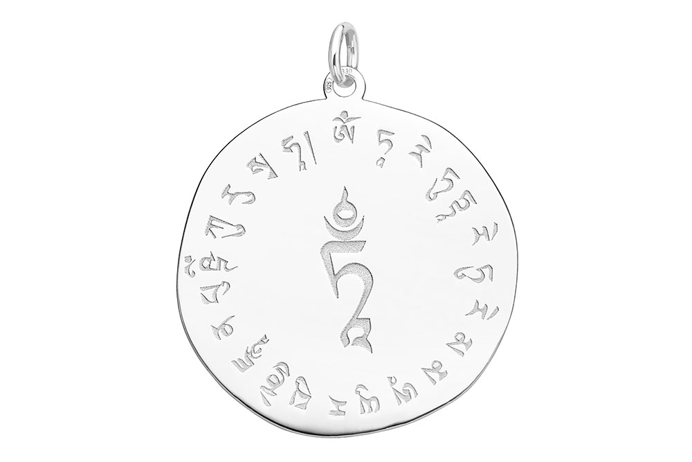 Colgante plata 925 mantra budista de proteccion 