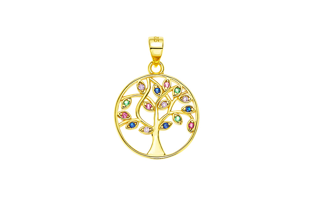 [132990002ZMC] Colgante plata 925 arbol de la vida con zirconita  (Oro)