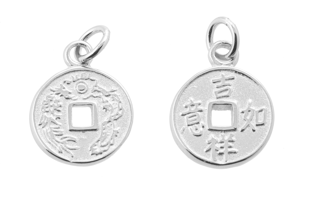 [1335200000PL] Colgante charm plata 925 moneda china  (Plata)