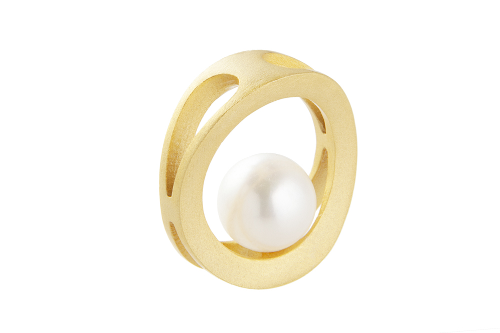 Colgante plata 925 mate círculo con perla 