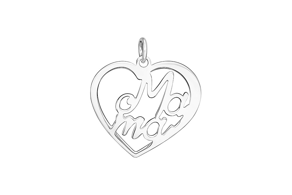 Silver 925 mama heart pendant