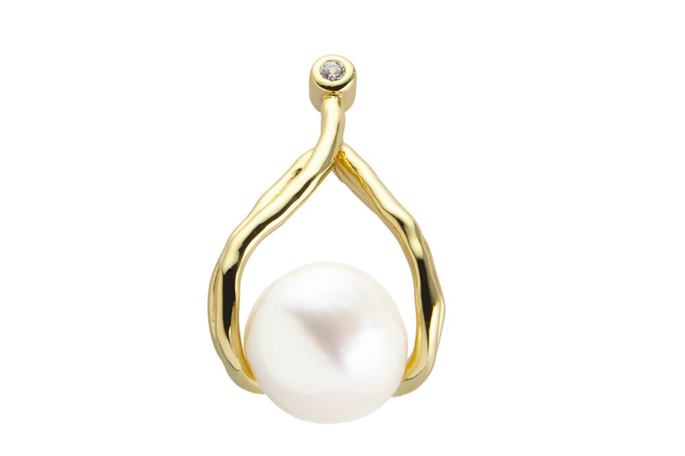 Silver 925 pearl & cz pendant