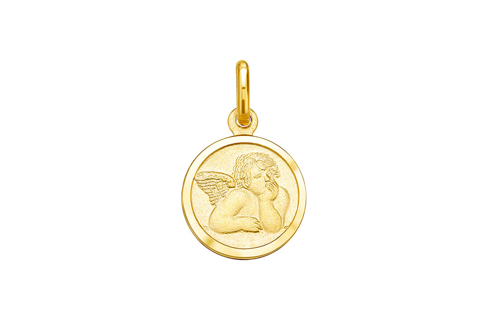 Colgante plata 925 medalla angel de la guarda