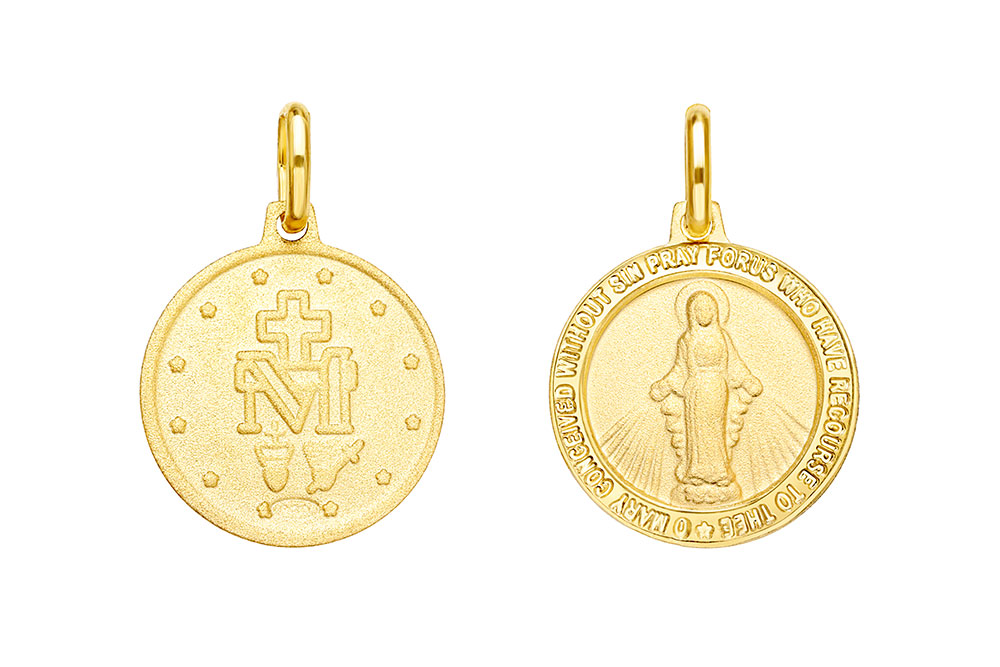 Colgante plata 925 medalla virgen milagrosa