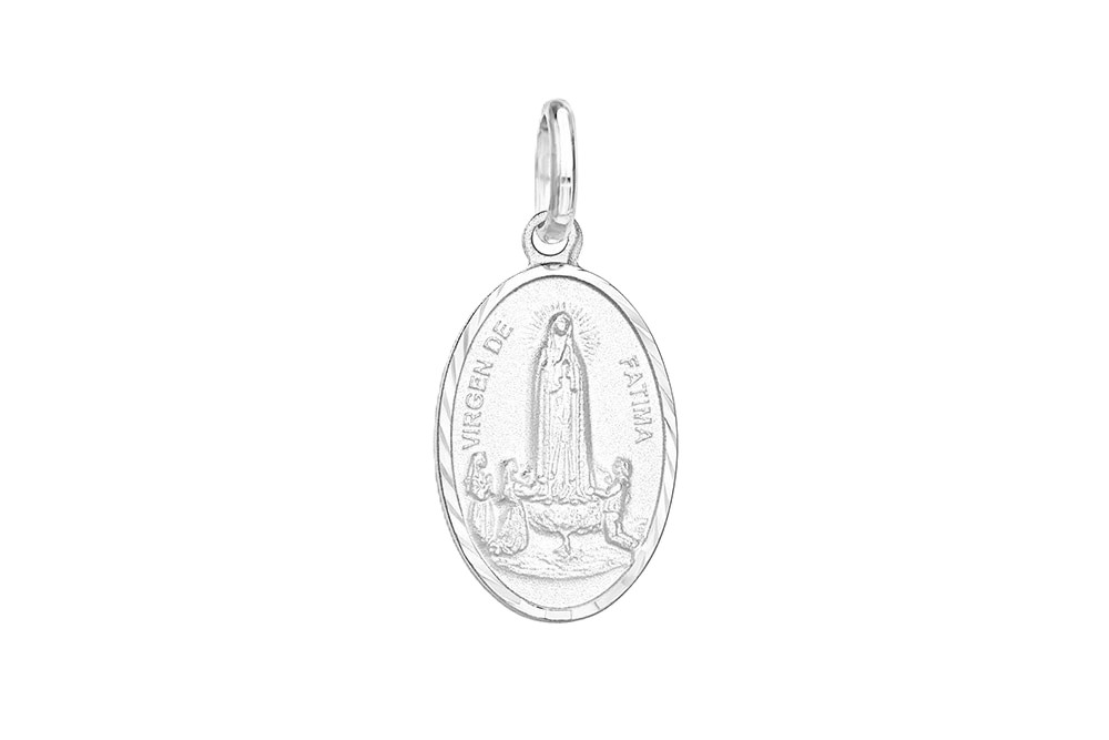Colgante plata 925 medalla virgen de Fátima