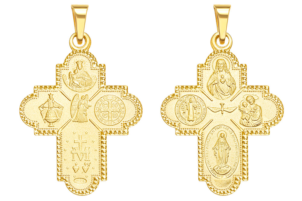 Colgante plata 925 cruz con santo