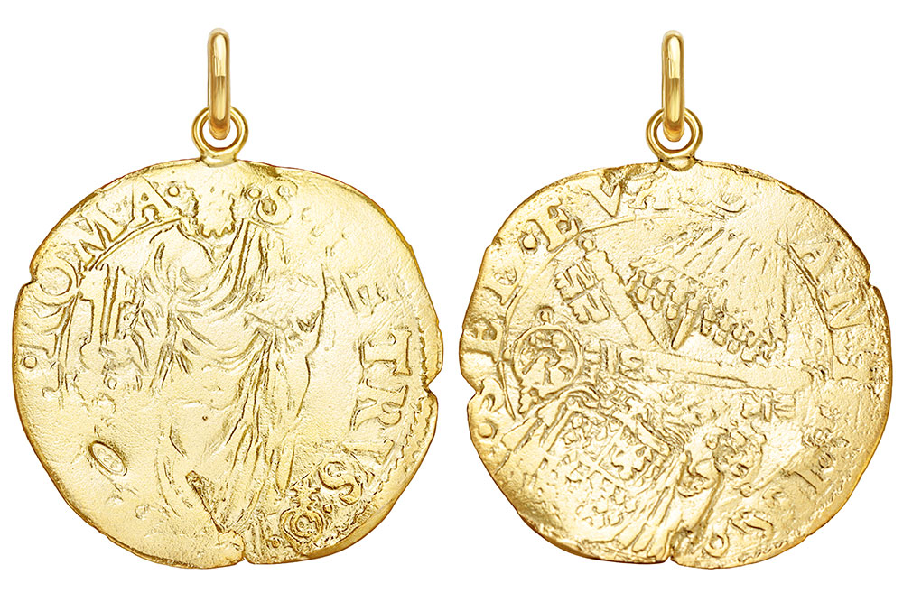 Silver 925 ancient coin pendant