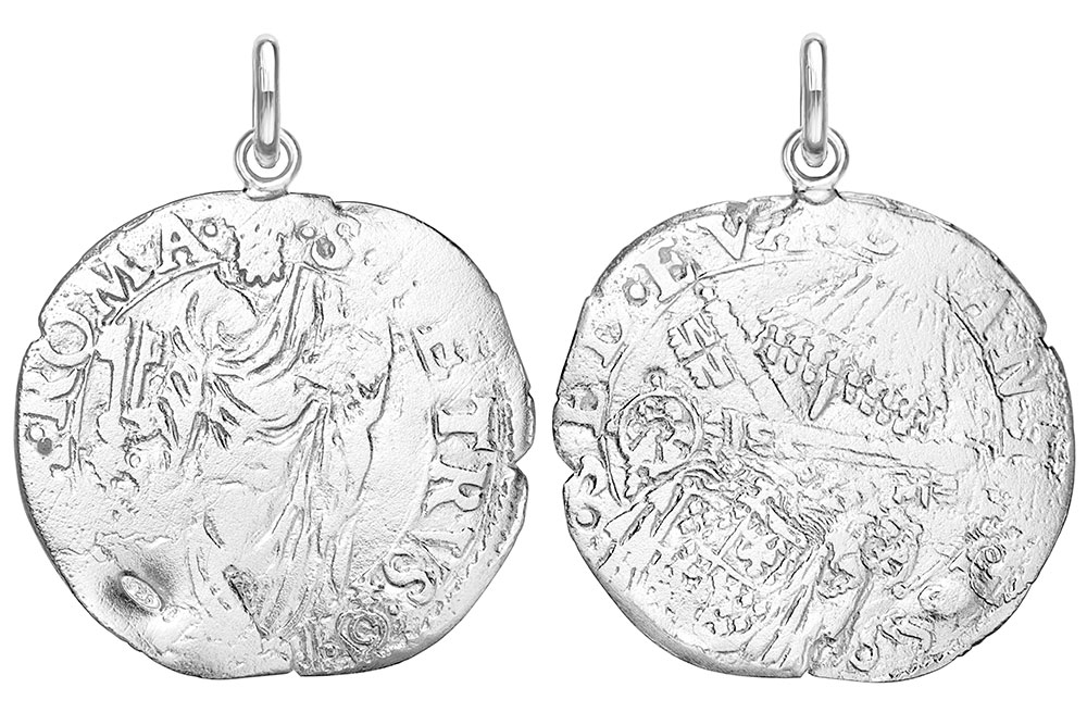 Silver 925 ancient coin pendant