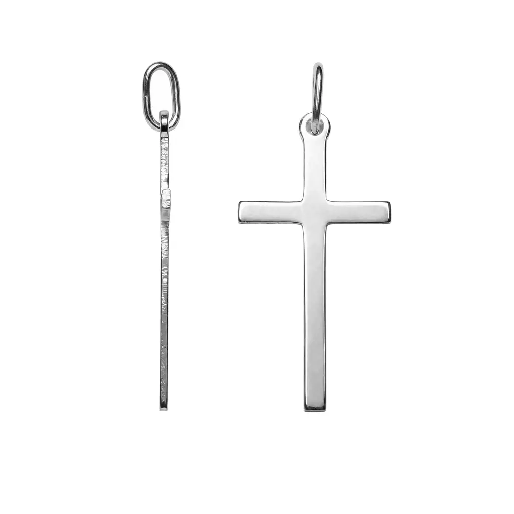 Colgante plata 925 cruz plana con anilla 