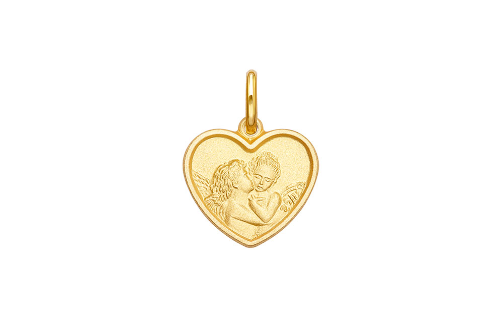 Colgante plata 925 corazón con ángeles