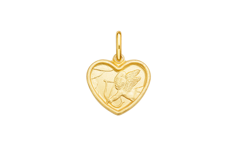 Colgante plata 925 corazón con cupido