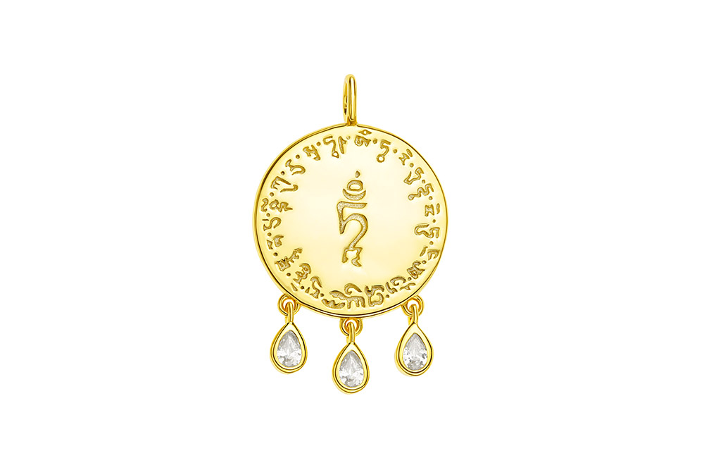 Colgante plata 925 mantra budista de protección 