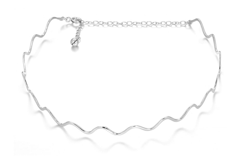 Choker plata 925 ondulado semirígido