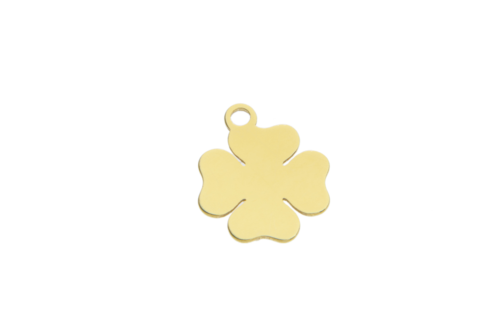 Colgante charm plata 925 trébol 