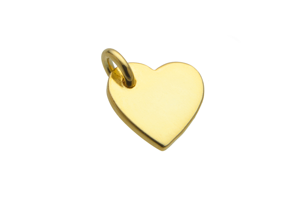 Colgante charm plata 925 placa de corazón