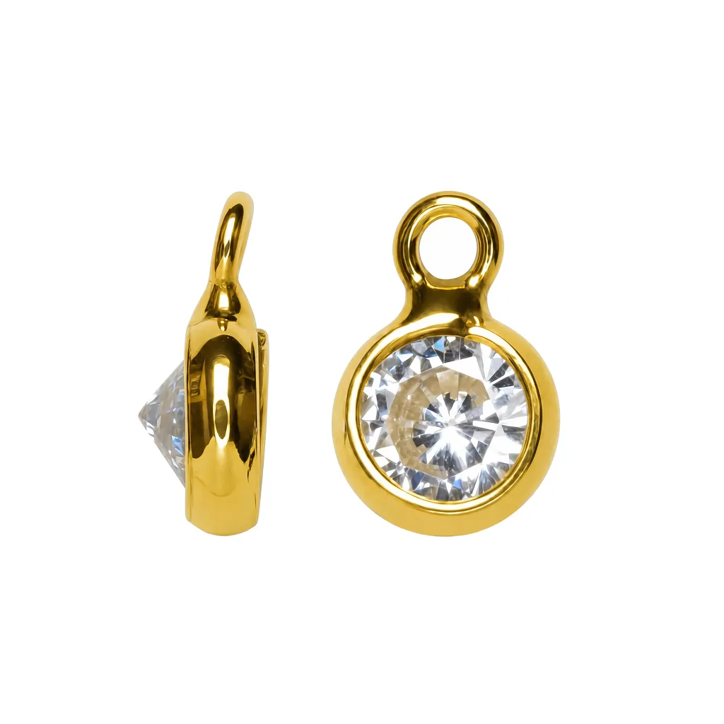 Colgante charm plata 925 con zirconita 