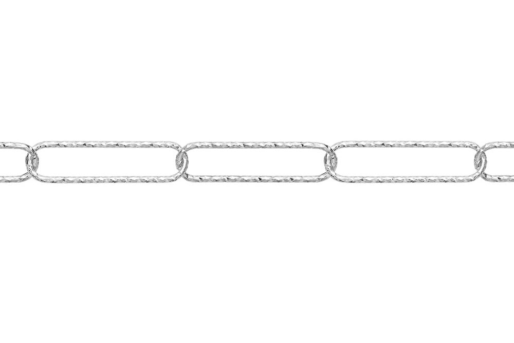 [14089000DCPL] Silver chain long round wire diamond cut by meter (Sterling silver)