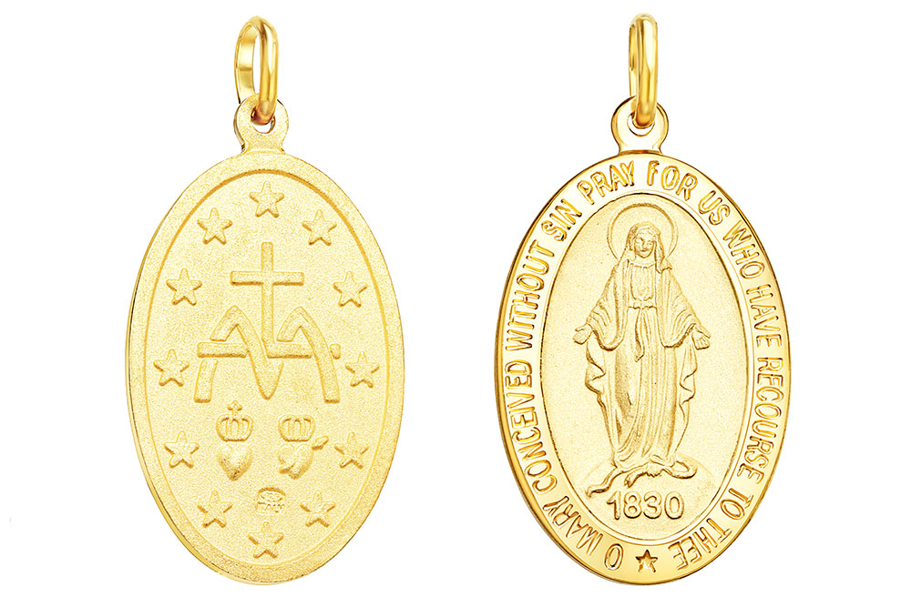 Colgante plata 925 medalla virgen milagrosa