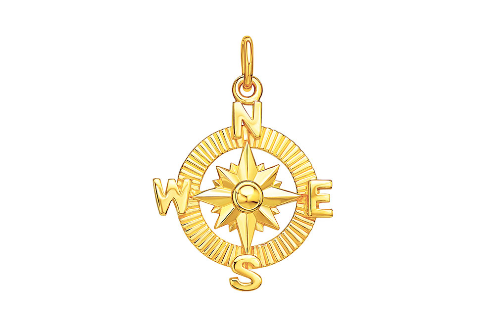 [1425200000DO] Colgante plata 925 rosa de los vientos con anilla  (Oro)