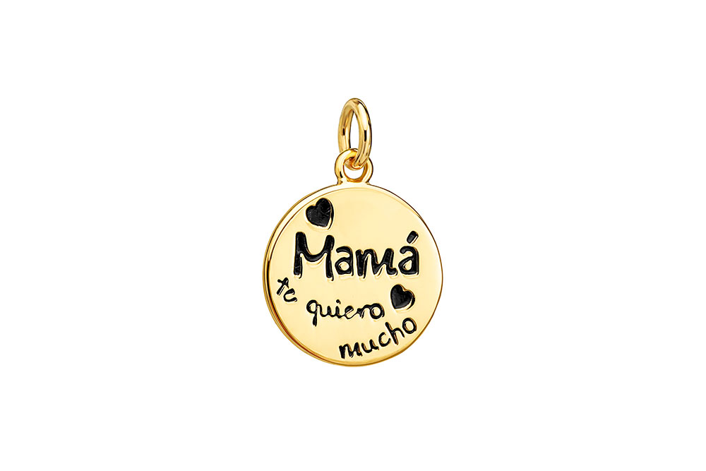 Colgante plata 925 mamá te quiero mucho con anilla 