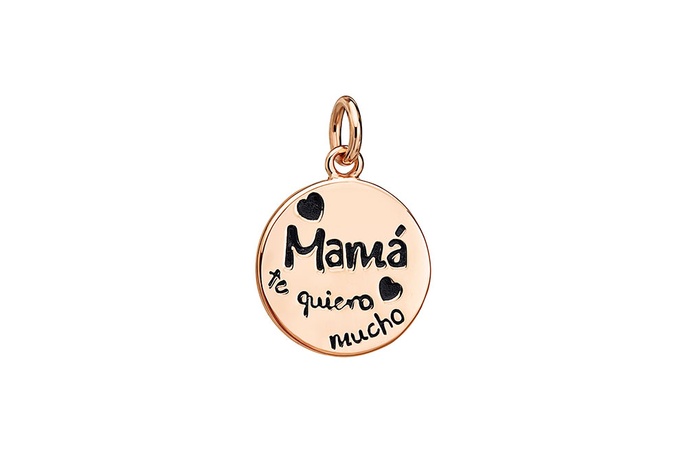 Colgante plata 925 mamá te quiero mucho con anilla 