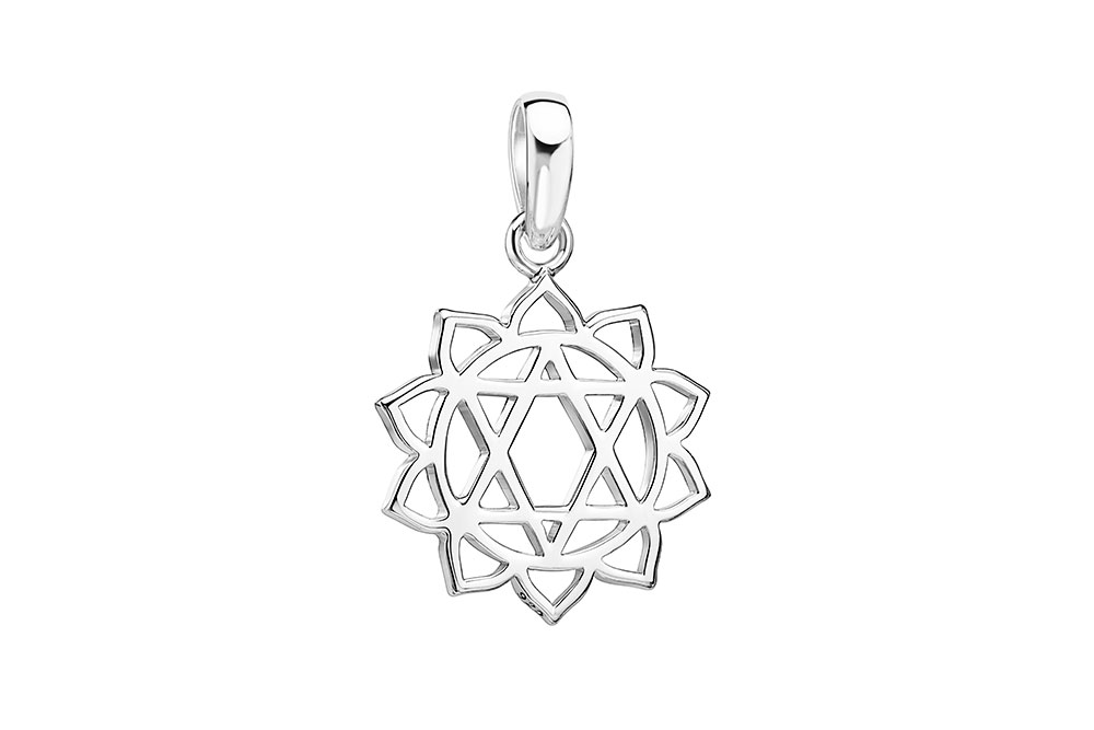 Colgante plata 925 simbolo cuarto chakra corazón 