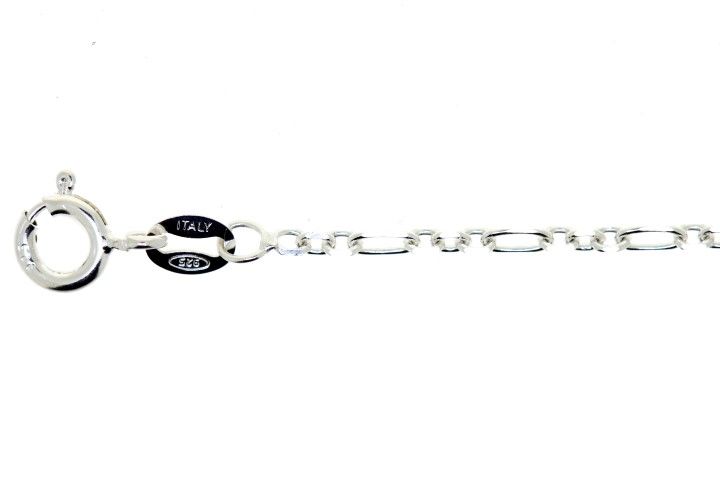 [14577C00450000PL] Silver 925 figaro rolo 050 chain diamand cut (45 cm, Sterling silver)