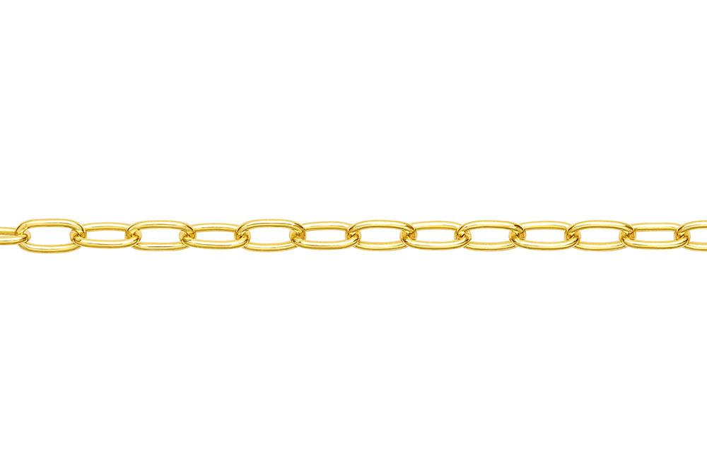 Silver 925 4mm elongated oval cable chain by meters