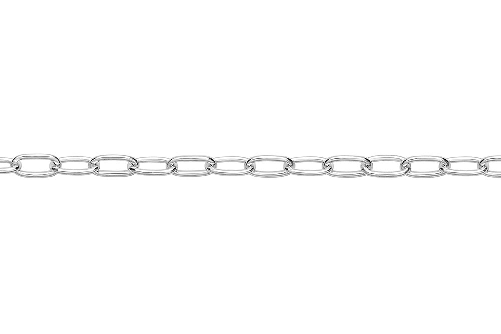 Silver 925 4mm elongated oval cable chain by meters