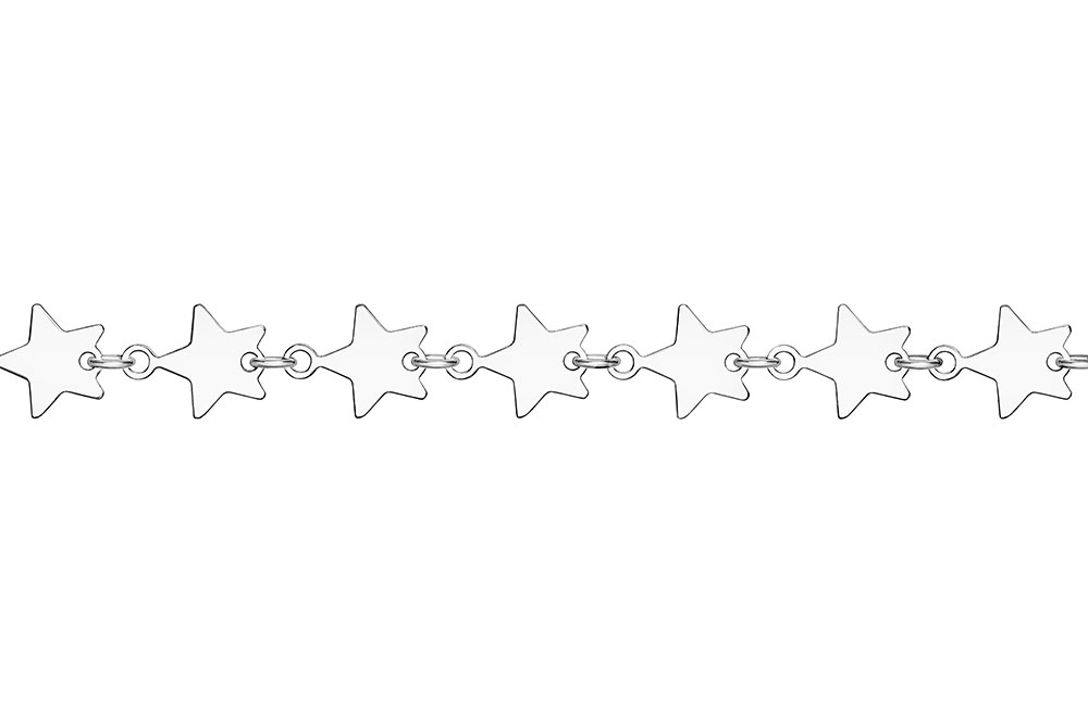 Silver 925 star chain by meter